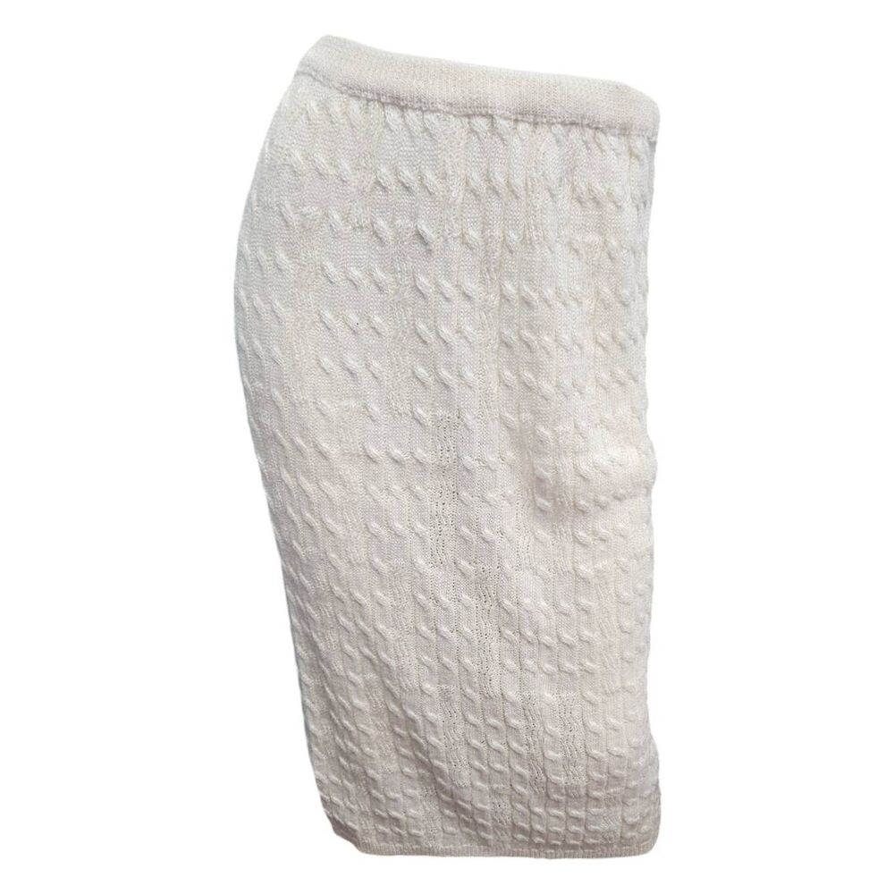 Bonnie Boerer Off White Cableknit Skirt Size Small